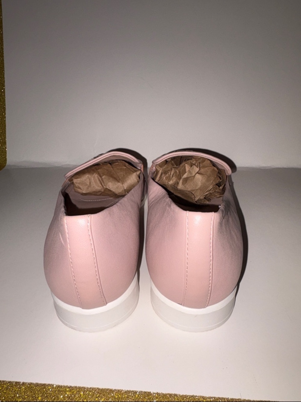 Taryn Rose Blush Pink Leather Loafers with Metallic Rose Strap - Picture 4 of 7